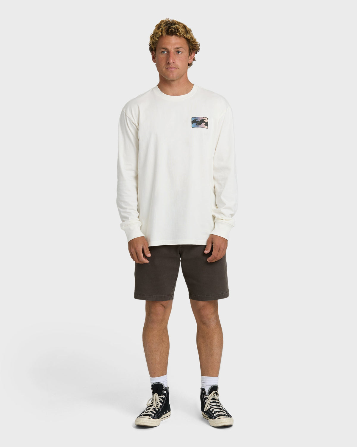 Crayon Wave Premium Long Sleeve T-Shirt - Off White