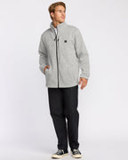 Boundary Mock Neck Zip Sweatshirt - Grey Htr